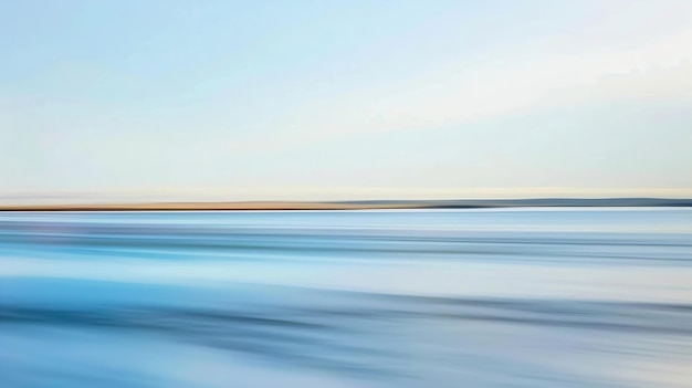 Imagem impressionista da costa da Baía de Hudson tirada por panorâmica com um sh lento