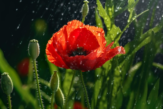 Imagem incrível e relaxante da natureza e da flor gerada pela IA