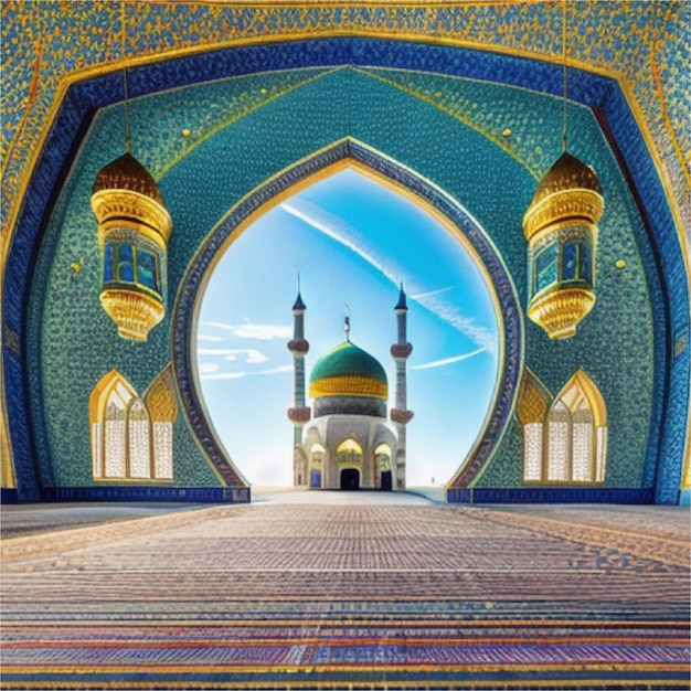 Imagem islâmica do Eid Mubarak Imagem do Eid Imagem da saudação islâmica de 2023