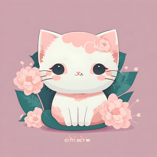 Imagem Kitty kawaii com mínimo detalhe