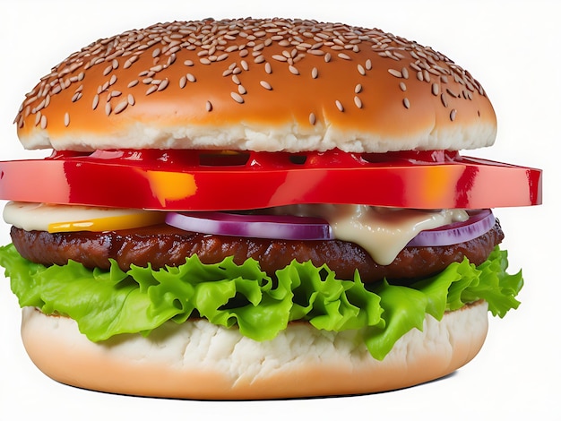 Foto imagem livre de hambúrguer com fundo branco