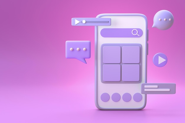 Imagem livre de interface móvel colorida com elementos lúdicos