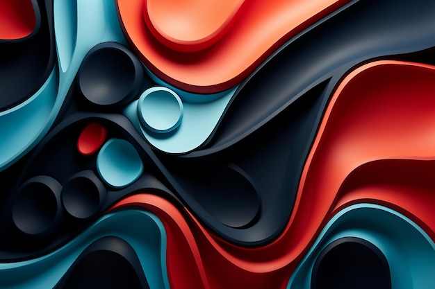 Imagem livre Dinâmica Vermelha Orgânica Composição 3D Obras de Arte Abstratas para Desenhos Hipnotizantes