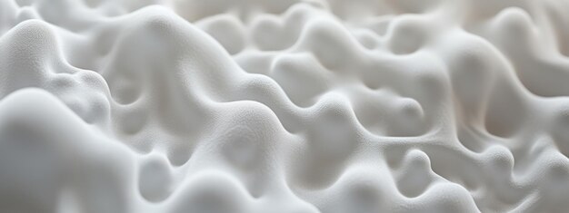 Foto imagem macro de textura de espuma branca que se assemelha a uma paisagem de nuvens suaves ai generative