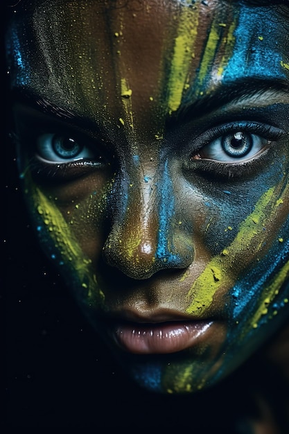 Imagem macro do olho humano com cores