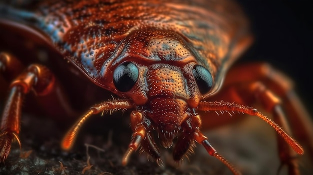 Imagem macro Insetos percevejos habitantes da floresta IA gerada