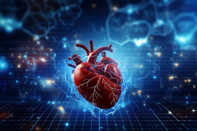 Imagem médica de análise de batimentos cardíacos para cardiograma com IA generativa