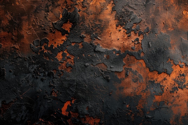 Imagem panorâmica abstrata de fundo de textura grunge de parede de argila laranja para decoração interior