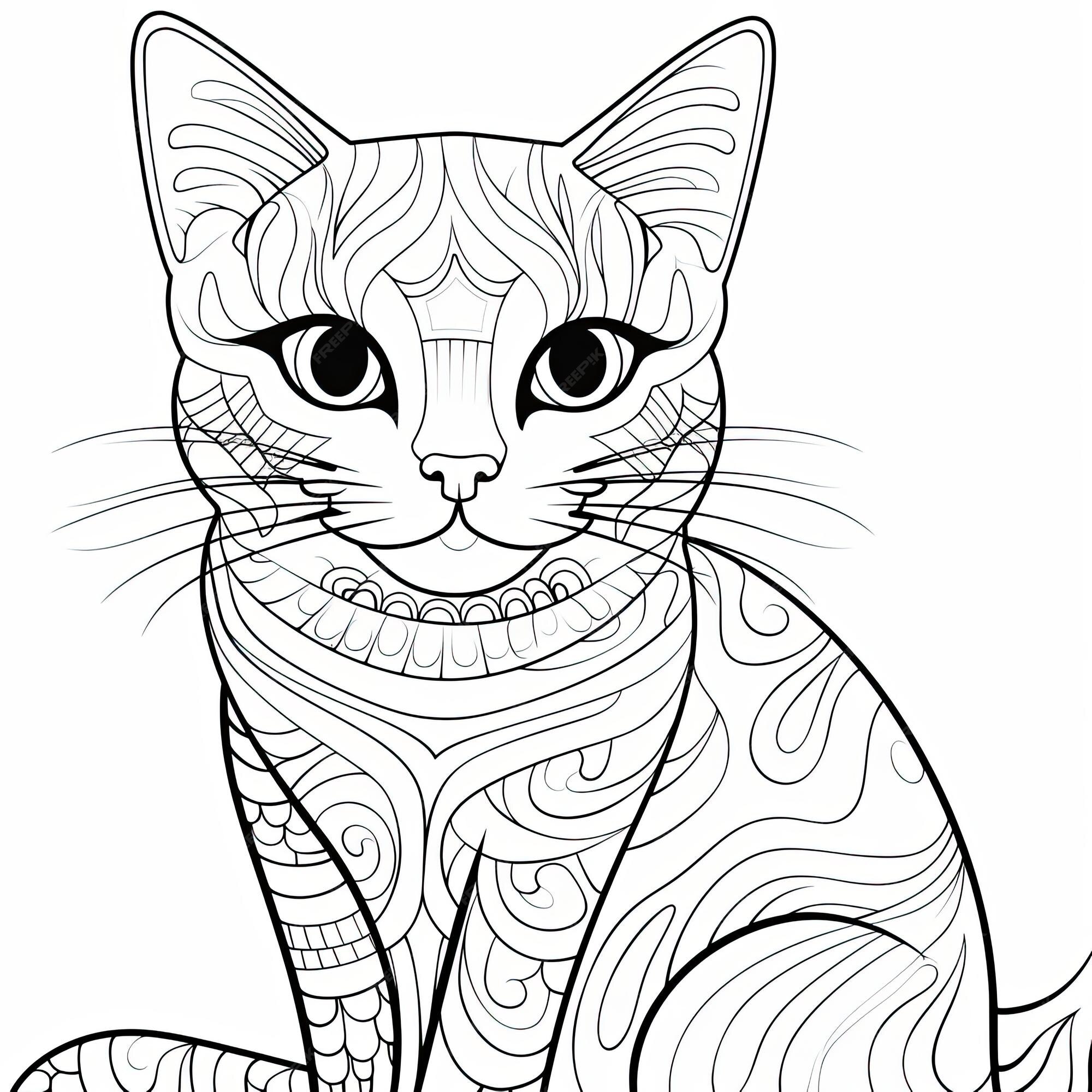 Desenho Para Colorir cabeça de gato - Imagens Grátis Para Imprimir - img  18116