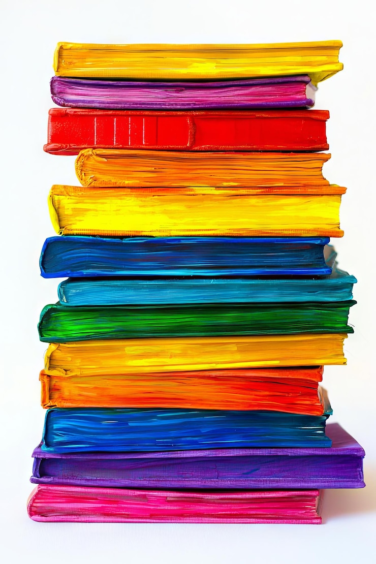 Foto imagem png de uma pilha de livros isolados contra um fundo transparente