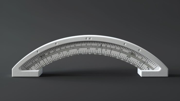 Foto imagem realista 3d de um protractor com iluminação limpa isolada no fundo