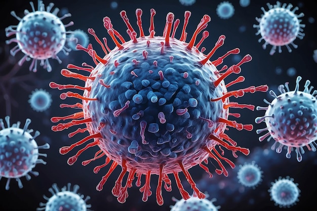Imagem realista da doença do vírus SARS-CoV2