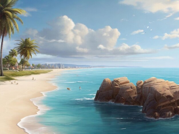 Imagem realista de uma bela praia