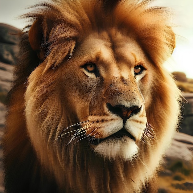 imagem realista do rei da selva
