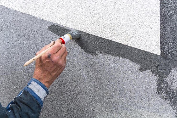 Foto imagem recortada de uma parede pintada à mão