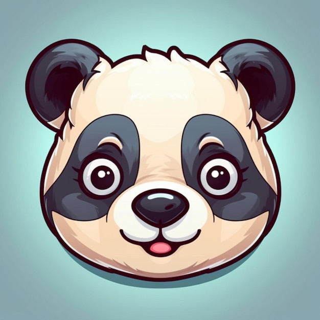 Imagem, rosto panda Clipart