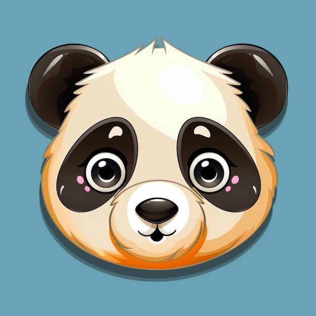 Imagem, rosto panda Clipart