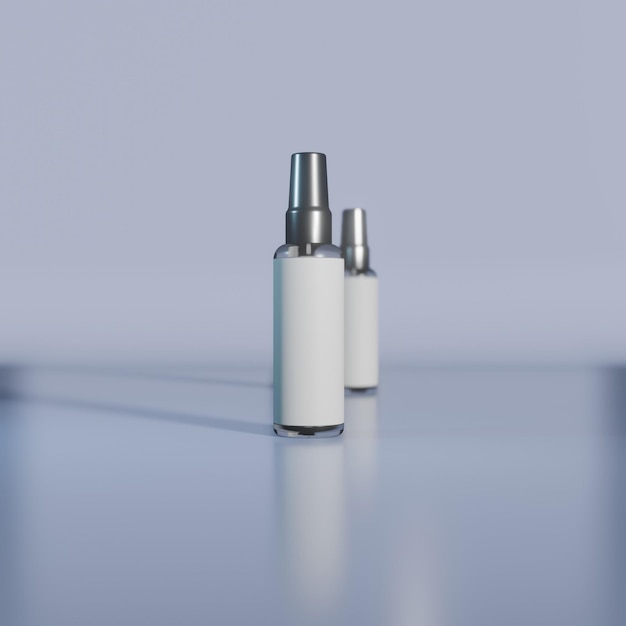 Imagem simulada de garrafa de spray cosmético