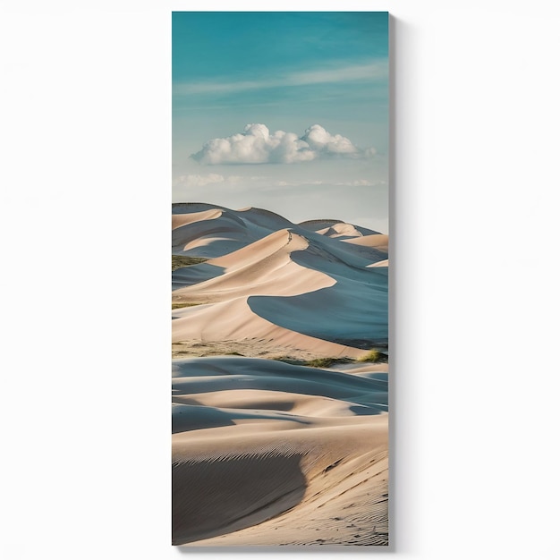 Foto imagem vertical das belas dunas de areia de mui ne vientam sob um céu azul claro