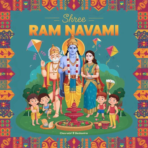 Imagem vetorial de ilustração de Ram navami