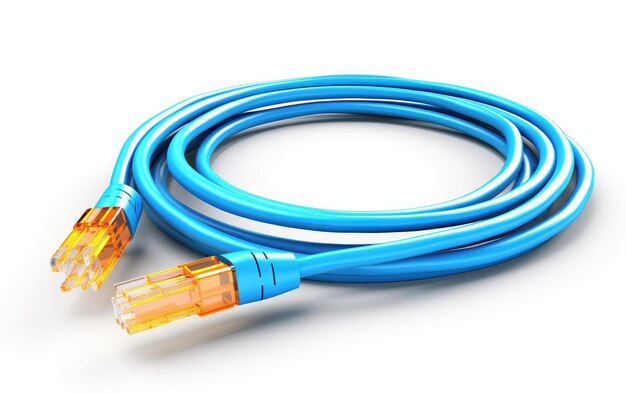 Imagen en 3D del cable de red