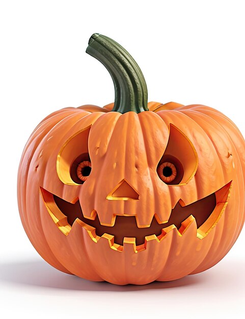 Foto imagen en 3d de una calabaza de halloween