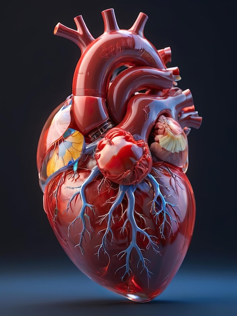 Imagen en 3D de un corazón humano ultra detallado