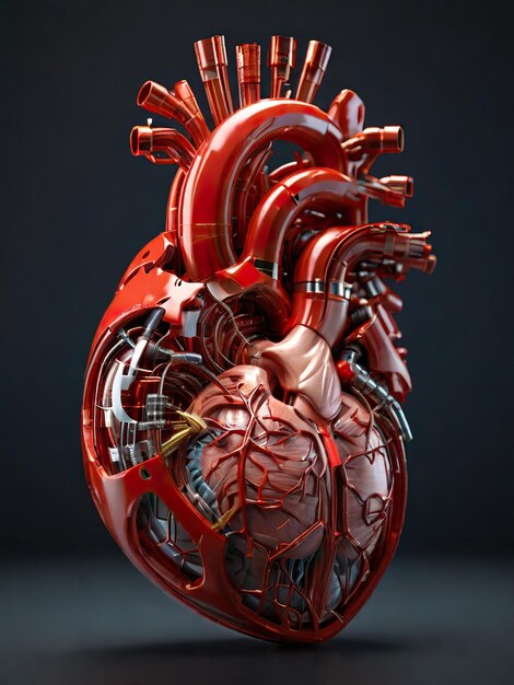 Imagen en 3D de un corazón humano ultra detallado