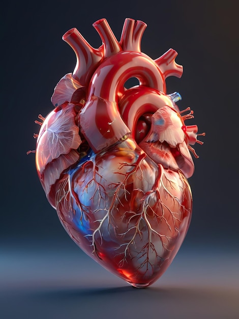 Imagen en 3D de un corazón humano ultra detallado