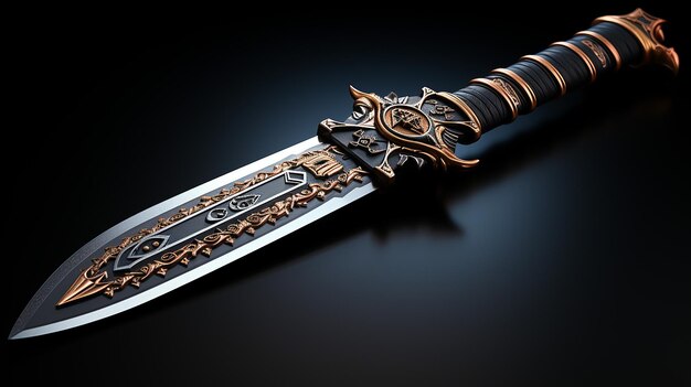 Imagen en 3D del elegante cuchillo del rey