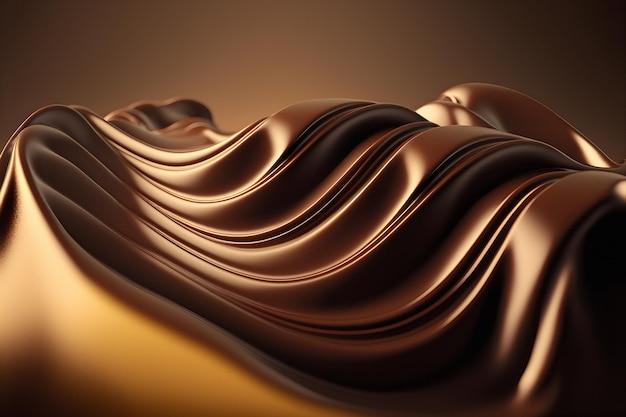 Foto imagen 3d ilustrativa de ondas de chocolate. ideal para publicidad y marketing.