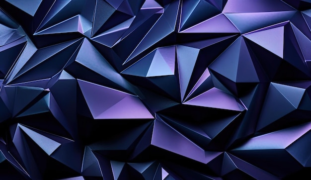 una imagen 3D negra y púrpura con un patrón triangular en el estilo de composiciones abstractas coloridas