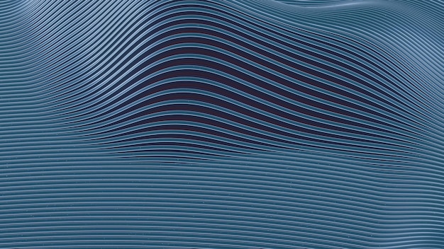 Esta imagen 3D presenta un diseño minimalista de ondas retro que ofrecen una estética elegante y nostálgica