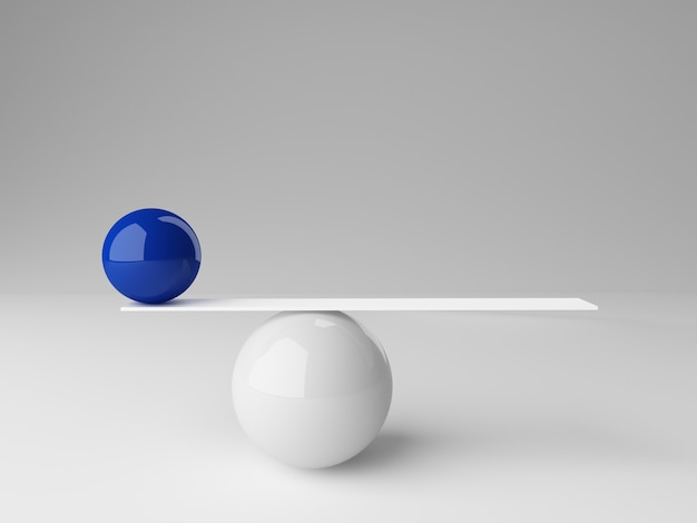 Imagen 3D de renderizado de bolas en falso equilibrio