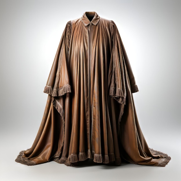 Foto la imagen de un abrigo marrón en un maniquí sobre un fondo gris
