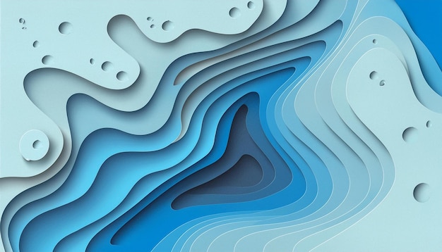 una imagen abstracta azul y blanca de una onda con las palabras " burbujas " en la parte inferior