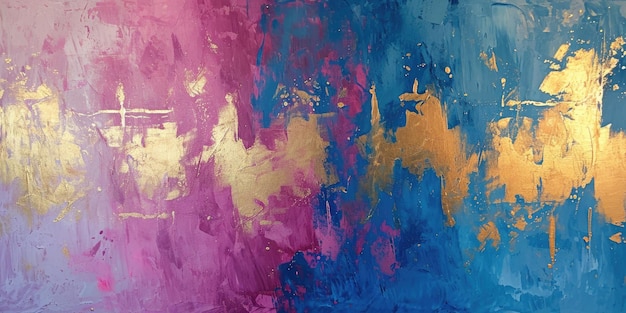 Una imagen abstracta de color rosa dorado y azul pintada en el fondo aigx