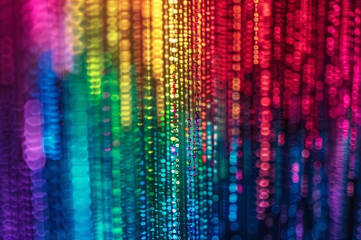 Foto una imagen abstracta colorida con un arco iris de colores y muchos puntos