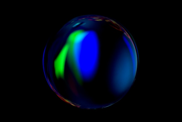 Imagen abstracta colorida de una esfera aislada sobre fondo negro