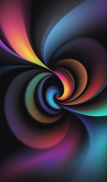 una imagen abstracta colorida de una espiral con un diseño en espiral