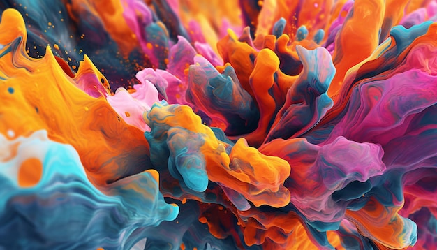 Una imagen abstracta colorida de una flor.