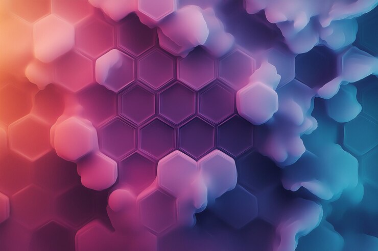 Foto una imagen abstracta colorida de hexágonos y cuadrados