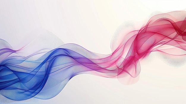 Imagen abstracta de un diseño fluido de tela azul y rosa