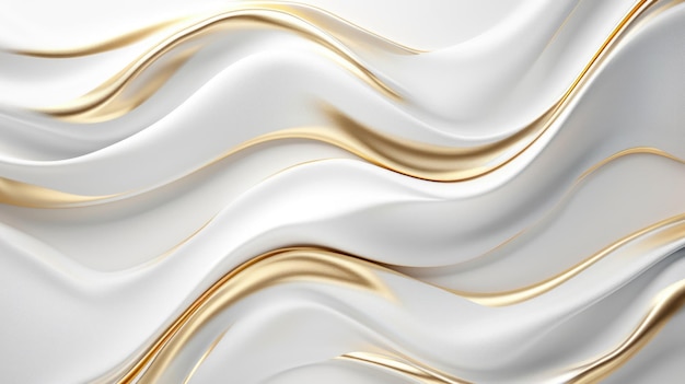 Foto una imagen abstracta de dos colores de blanco y oro en forma de tela aigx