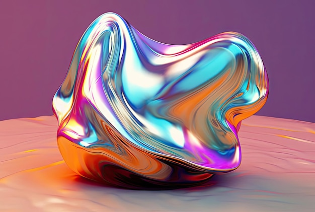 una imagen abstracta de una forma colorida al estilo de suave y brillante