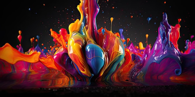 una imagen abstracta de una gota de color al estilo del maestro de la tinta