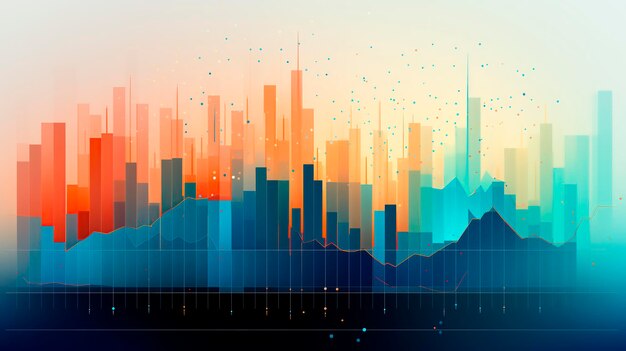 Foto imagen abstracta de gráficos formas geométricas escalas de crecimiento y declive