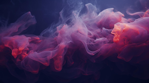 una imagen abstracta de humo rojo y azul