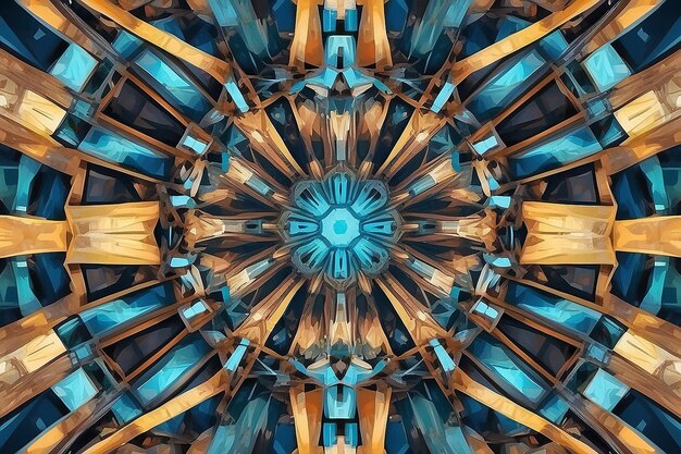 Imagen abstracta Imagen caleidoscópica de vigas estructurales de acero Ilustración de las existencias