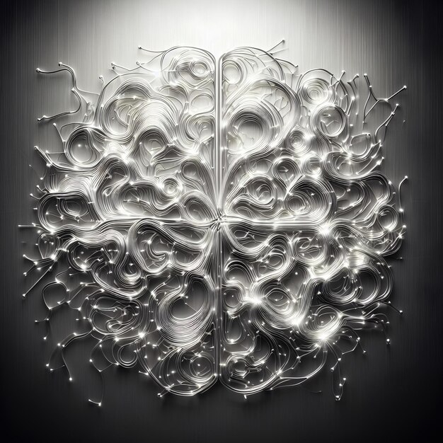 Imagen abstracta llamativa que representa el cerebro y las conexiones neuronales para crear arte